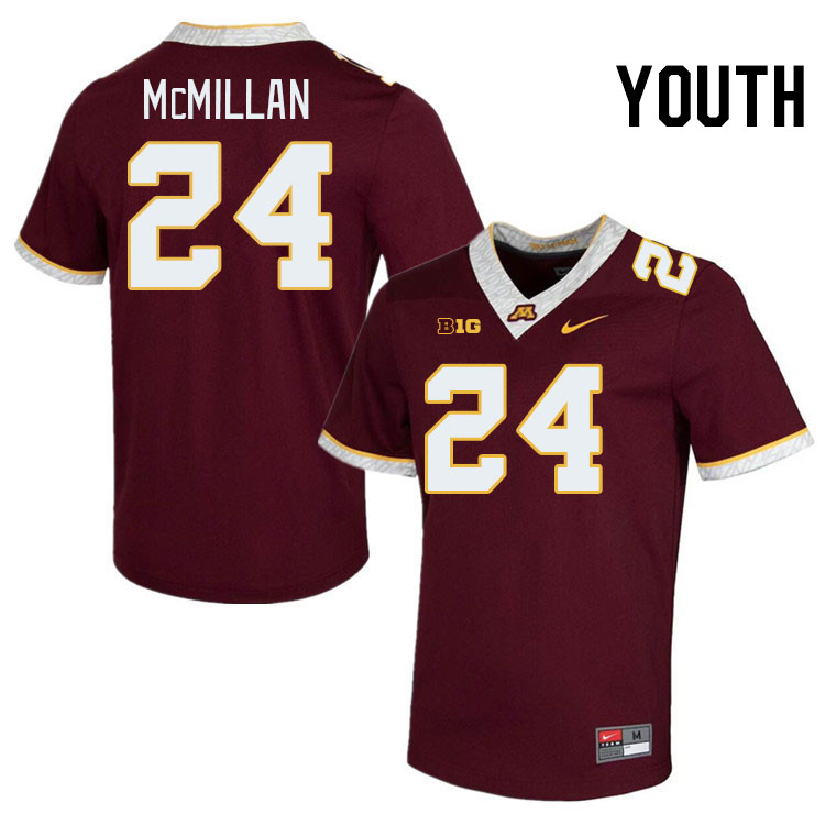 Youth #24 Jai'Onte McMillan Minnesota Golden Gophers College Football Jerseys Stitched-Maroon